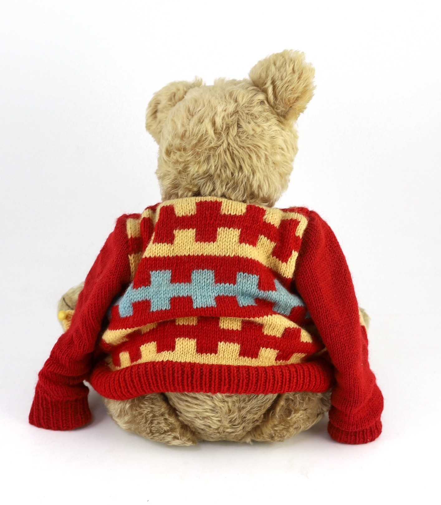 A large Steiff blonde mohair teddy bear, circa 1920, height 48cm